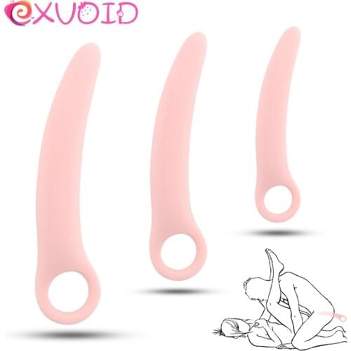 EXVOID Pussy Plug Silicone Butt Plug Vagina Open G Spot Massager Anal Toys for Woman Anal Plug Butplug Anus Dilator