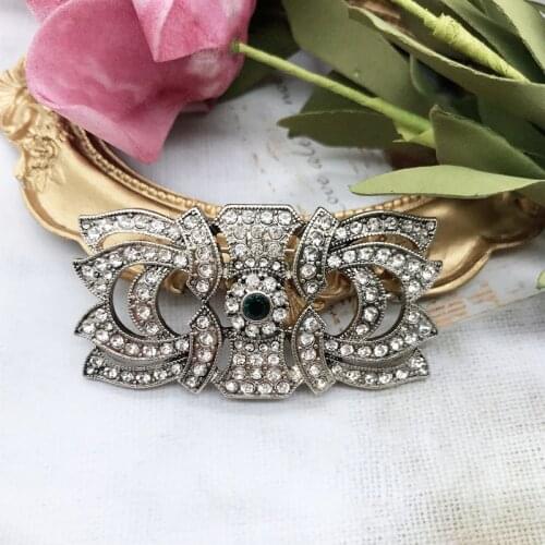 Crystal Brooches Geometric Rhinestone Alloy Vintage Filigree Muslim Pins Cloth Accessories Antique Jewelry