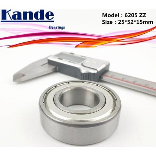 Kande 6205ZZ 2PCS ABEC-5 6205 ZZ Single Row Deep Groove Ball Bearing 25x52x15 mm High Quality 6205-2Z