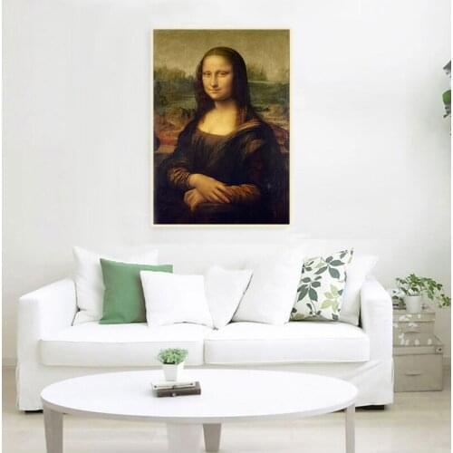 Smile Of Mona Lisa Portrait Canvas Art Painting Reproductions Classical Da Vinci Famous Art Prints For Living Room Cuadros Decor