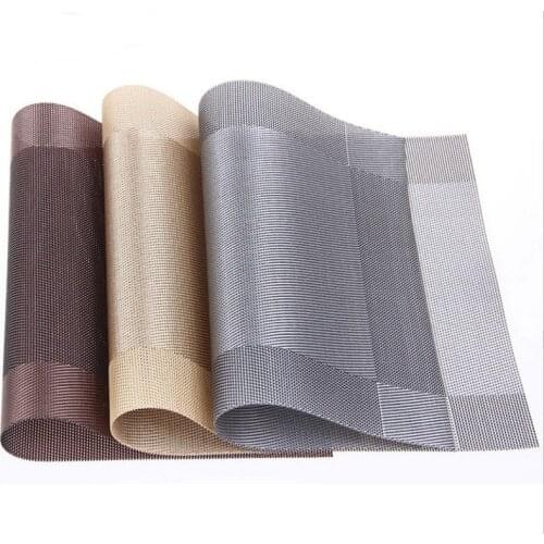 4 Pcs Placemat pvc dining table mat slip-resistant disc pads bowl pads waterproof coasters table cloth pad Kitchen Tool