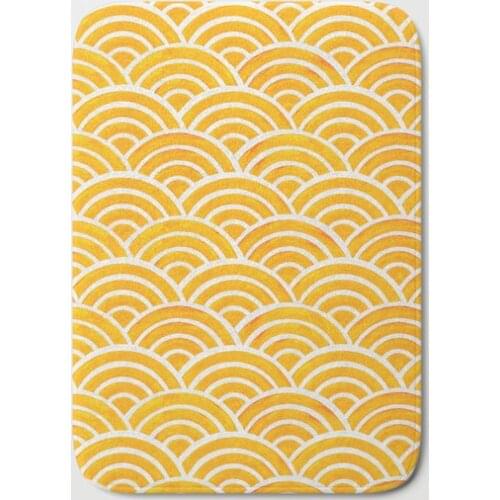 Japanese Seigaiha Wave Marigold Doormat Door Mat Entrance Rug Home Carpet Living Room Bathroom Kitchen Floor Mats Anti Slip
