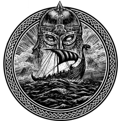 Creative 13cm x 12.3cm for God Odin Storm Sea and Drakkar Bumper Windshield Anime Car Stickers Refrigerator Sunscreen Decal