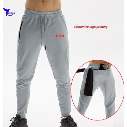 2020 Men Multi Pockets Quick Dry Running Pants Male Sportswear Bottoms Gym Fitness Sweatpants Bodybuilding Sport Trousers Custom