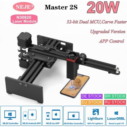 NEJE Master 2S 20W Desktop CNC Laser Engraver Wood Fast Cutting Machine Upgraded Laser Printer with App Control-Bluetooth