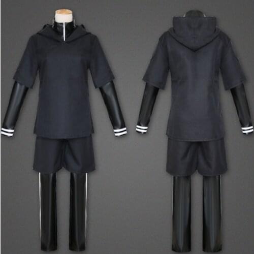 Tokyo Ghoul Cosplay Japanese Anime Ken Kaneki Cosplay Costume Hoodie Jackets Black Fight Uniform Halloween Costume Set