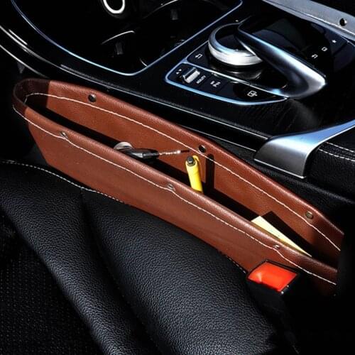 Car Seat Gap Organizer PU Leather Case Storage Bag Car Organizer Car Seats Pockets Filler Storage Container Car Accessories