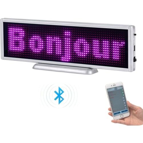 P3 16 * 64 pixel Bluetooth Rechargeable LED sign programmable scrolling display panel for store desktop or hanging advertising