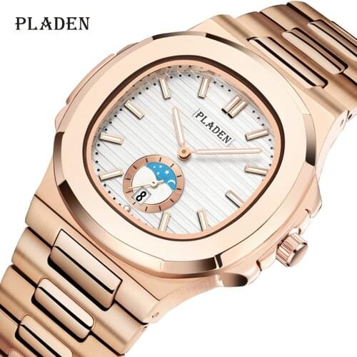 PLADEN Mens Gold Watch