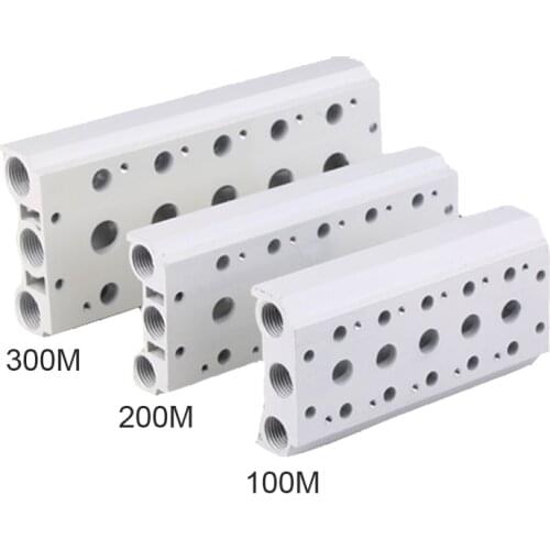 Pneumatic Solenoid Valves 4V110 4V210 4V310 Air Exhaust Manifold 100M 200M 300M Valve Plate Base Manifold With Accessories