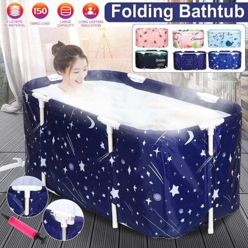 Portable Folding Bathtub Set Tub Bucket Kit Soaking Bathing Tub For Adult Kids Family Beauty Spa Bathtub