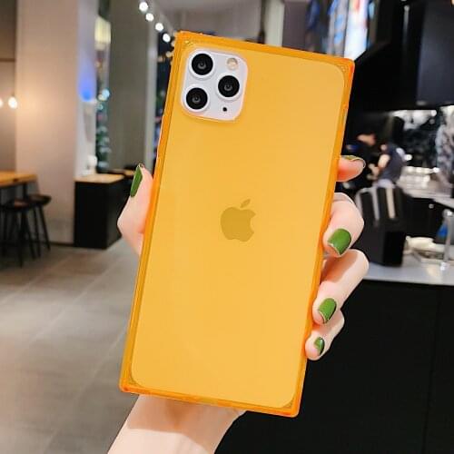 100pcs Square Air Cushion Clear Transparent Case Soft TPU Shockproof Cover For iPhone 12 Mini 11 Pro Max XS XR X 8 7 6 Plus SE