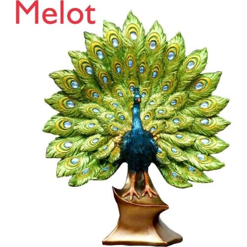 Luxury Peacock Decoration Soft Home Decoration Hallway Living Room Crafts TV Cabinet Decoration
