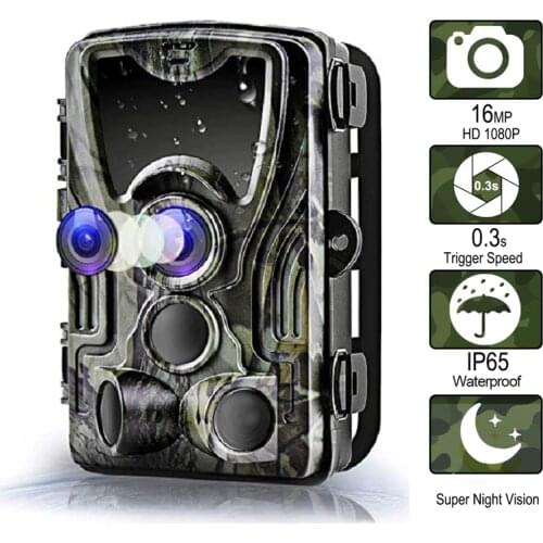 HC-801A Hunting Camera 16MP 32GB/64GB Trail Camera Photo Traps 0.3s Trigger Time 850nm Wild Camera 1080P Hunter Moniter Camera