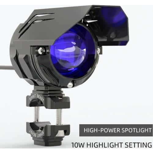 Spirit Beast Motorcycle LED Spotlight for Kawasaki Suzuki Harley Honda Yamaha BMW Triumph 10W High Brightness Flashing Lights