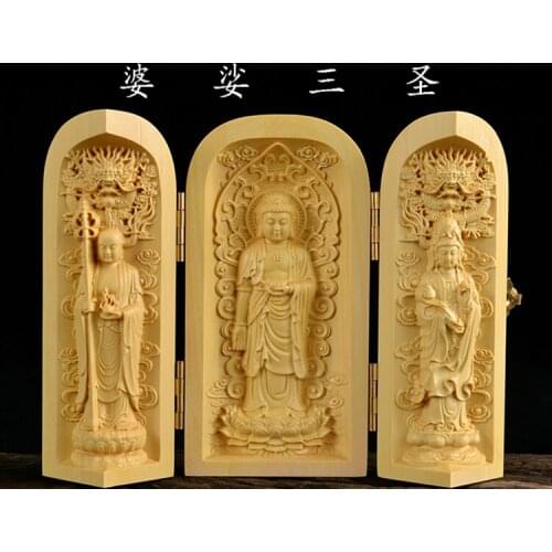 Sacred holy Talisman # office home efficacious Protection FENG SHUI Bless family health safety Wood carving ART statue