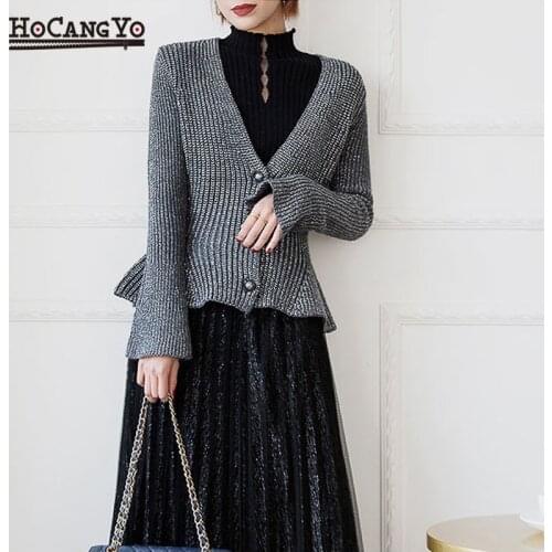 Spring Women Wool Sweaters Knitted V Neck Cardigans Sweater Office Lady Casual Single Breasted Sweater Coat Women Invierno 2020