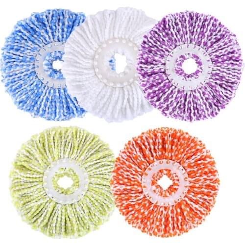2Pcs Rotating mop mop head thickened mop head replacement head fiber round head mop accessories