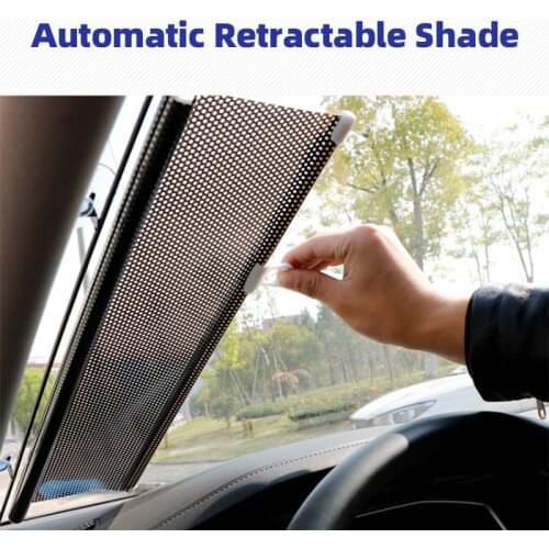 Retractable Car Sunshade Curtain Rear Side Window Front Back Windshield Sun Block Blinks Cover Car Sun Shade with Suction Cup