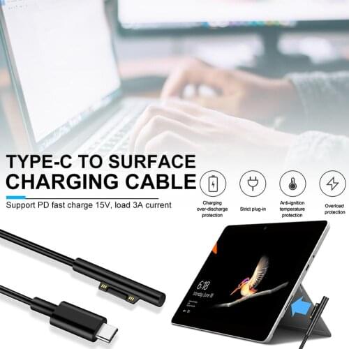 1.5m Type-C Charger For Surface Pro3/pro4/pro5/pro6/book2/book/GO/Laptop1/2 Connector Charger 12V/15V Charging Cable