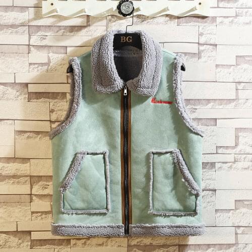 VERSMA Japanese Harajuku Winter Warm Thick Lamb Fur Vest Men Waistcoat Autumn Vintage Loose Men Sleeveless Jacket Vest Plus Size