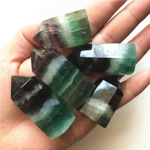 1pc Natural Rainbow Fluorite Quartz Crystal Wand Point Obelisk Mineral Healing Gifts Natural Quartz Crystals