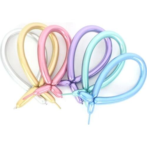 10pcs Magic Long balloons metallic long strip Balloon Shiny Chrome Twist latex Balloon Birthday Wedding Party Weaving DIY ball