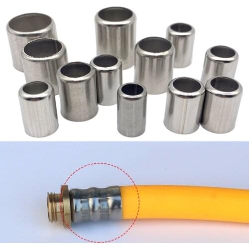 50Pcs-Pack High-Pressure Hose Crimp Tools Stainless Steel Sleeve Pipe Exhaust Connector 11.5MM -18MM Pipe Joiner