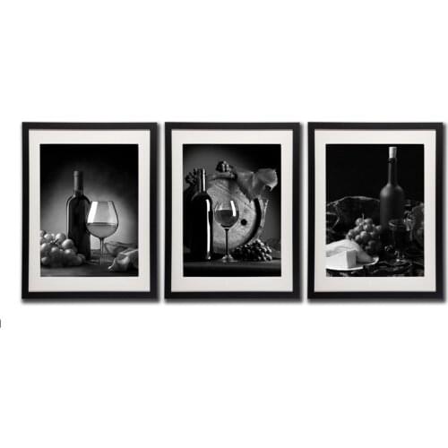 Diamond embroidery 3pcs Red Wine Pictures Wall Art Decor Bottle Glass Grapes Fruit DIY diamond Painting Black And White art