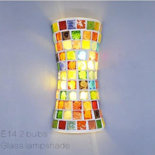 Artpad LED Wall Lighting Indoors Bohemia Sconces Lamps Retro, Glass Wall Lamp Vintage With Shade For Bedroom Living Room Hallway