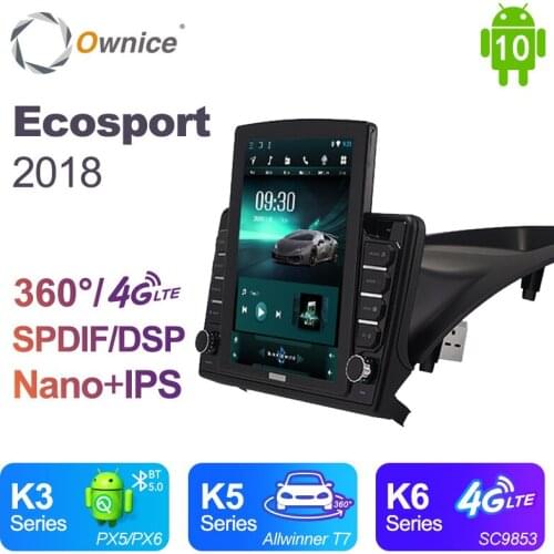 Ownice Tesla Style DSP Android 10.0 4G 64G Car DVD Player For Ford Ecosport 2018 Autoradio GPS Navigation Multimedia Video Radio