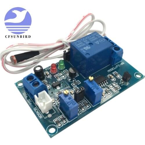 CFsunbird 12V Photoresistor Relay Module Light Brightness Sensor Timer Detection Controller Switch On/Off With Wires for Car
