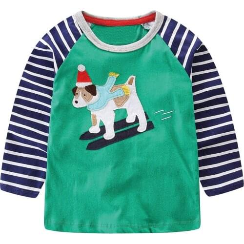 Jumping Meters Boys Tops Dog Long Sleeve Clothes 2018 Brand Engineering Kids T-shirts Clothing Children Shirts Autumn Cotton