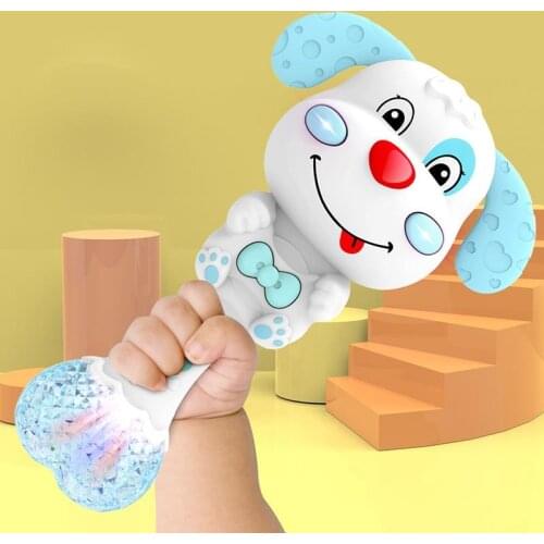 Kids Silicone For Teether Rattles Baby Toys 0 4 6 12 Month 1 To Old 2 Newborn Children Game Educational Infants Flash Dog Rattle