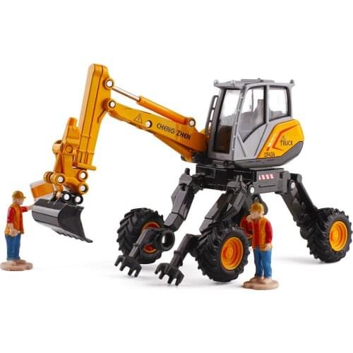 Spider excavator engineering vehicle 1:50 scale alloy die-casting model toy car transportation car decoration collection display