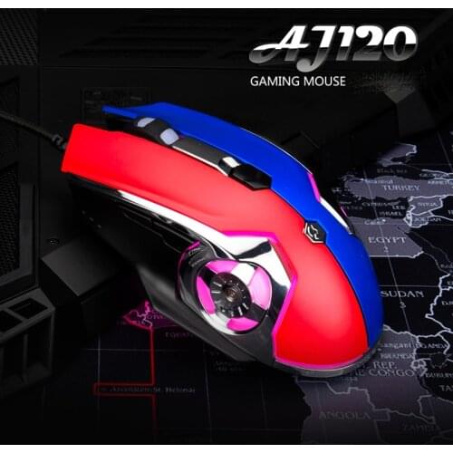 Ergonomics Wired Backlit Gaming Mouse Ajazz AJ120 Optical Ergonomic MaskShape Usb with Macro Programming Function for PUBG Gamer