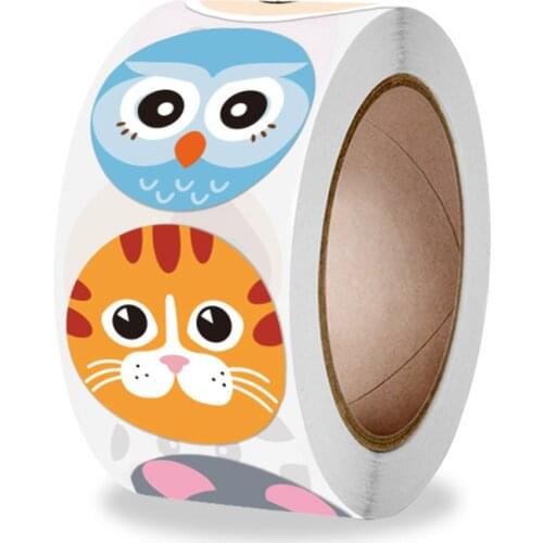 100-500pcs Cute Cartoon Animals Sticker for Kids Encourage Sealing Labels School Teacher Supplies Child Reward Sticker Labels