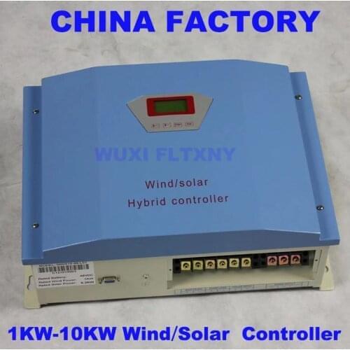 FLTXNY POWER 3KW5KW10KW 48VDC Hybrid Wind Solar PWM Controller Wind Turbine Generators Dumpload Input Voltage LCD Solar Panel
