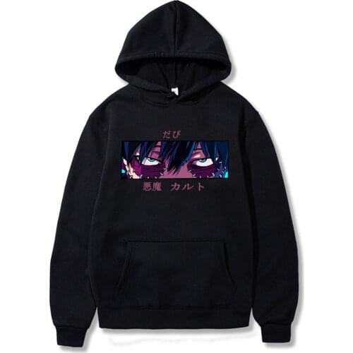 Hot Sale Couple Clothes My Hero Academia Dabi Devil Eyes Printed Four Season Hoodie Hip-pop Oversize High Quality Hip-pop Wears
