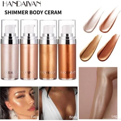 HANDAIYAN Legs Body Facial Copper Color Liquid Highlighter Foundation Cream Concealer High Cover Makeup Base Maquiagem TSLM1