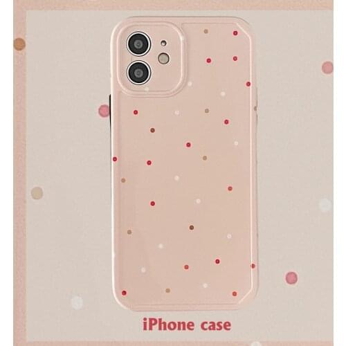 Ins Retro Art Simple Pink Wave Point Phone Case For iPhone 12 11 Pro Max X Xs Max Xr 7 8 Puls SE 2020 Cases Soft Silicone Cover