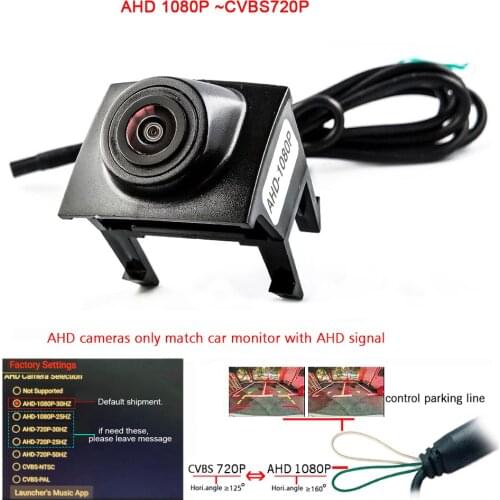 Close 180 CVBS AHD camera for 2014 ford Mondeo S-max Escape Kuga front camera car front grill front viewcamera night vision
