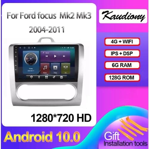 Kaudiony 9" Android 10.0 For Ford focus Mk2 Mk3 Car DVD Multimedia Player Auto Radio Automotivo GPS Navigation dsp 4G 2004-2011