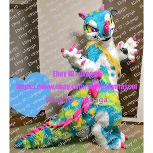 Professional Colorful Dragon Fursuit Costume Fancy Dress Cosplay New On Sale