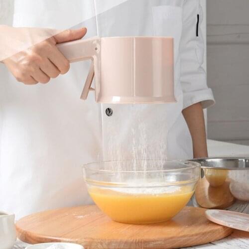 Kitchen Baking Tool Handheld Fine Mesh Flour Sieve Semi-Automatic Handy Flour Filter Kitchen Accessories Utensilios de cocina Z3