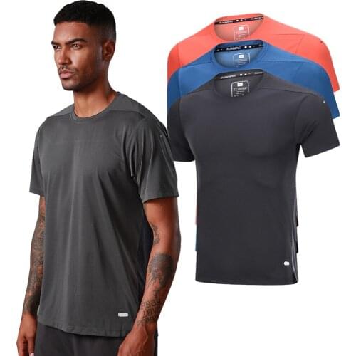 Summer Sports T Shirt Mens Fitness Gym Short Sleeve T-Shirt Quick Drying Bodybuilding Workout Running T-Shirts O Collar Tops