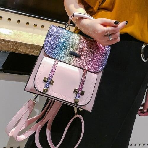 Fashion Sequin Women Travel Backpack 2021 New Trend Youth Women Teens Girl School Bag Luxury Design Female Pack Bag
