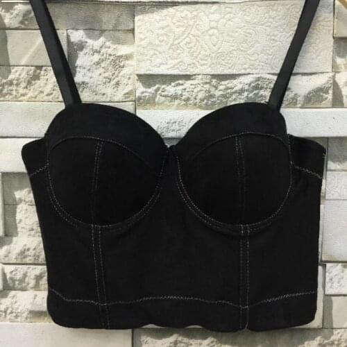 Fashion Night club party Suede cashmere vest solid color short paragraph backless vest exposed navel corset ladies Bra L752