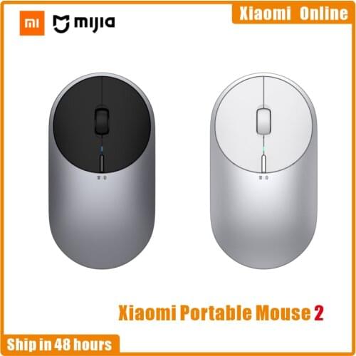 2021 Original Xiaomi Mi Portable Mouse 2 4-DPI 4000 2400 1800 1200 Bluetooth RF2.4 Aluminium Metal ABS Windows 10 Android Mac