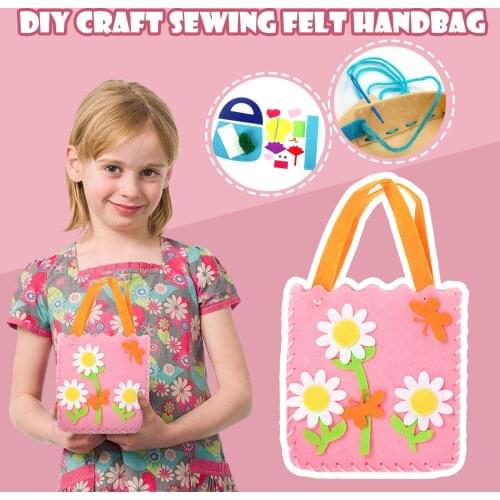 DIY Craft Sewing Felts Handbag Kit Christmas Candy Gift Bags Kids Sewing ToysNon-Woven Fabric DIY Handbag Children Craft Toy Min